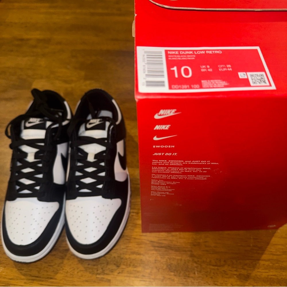 Nike Dunk Retro Low Shoes Panda DD1391-100 Black White Size 10 Men New In Box - Picture 7 of 7